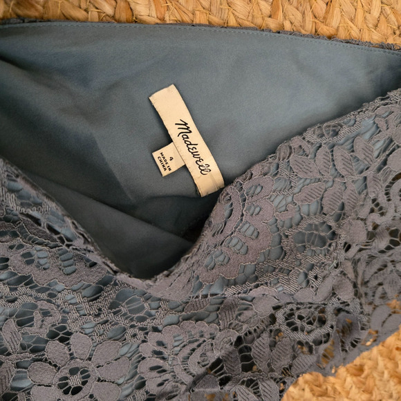 Madewell Dresses Madewell Blue Lace Flutter Sleeve Dress Size 4 Cocktail Wedding - Picture 3 of 5